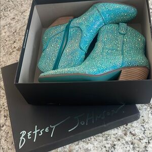 Betsey Johnson Turquoise Ankle Boots